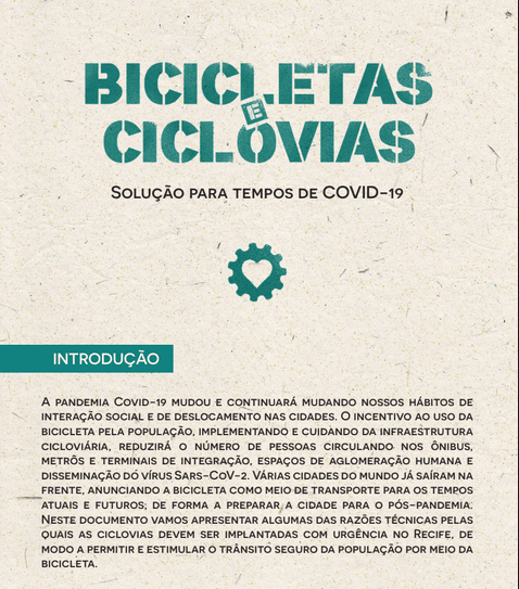 Capa do documento Bicicletas e Ciclovias (2020)