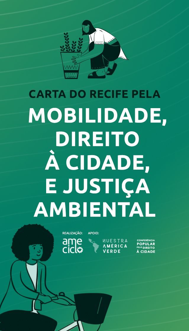 Capa do documento "Carta do Recife pela mobilidade, direito à cidade e justiça ambiental