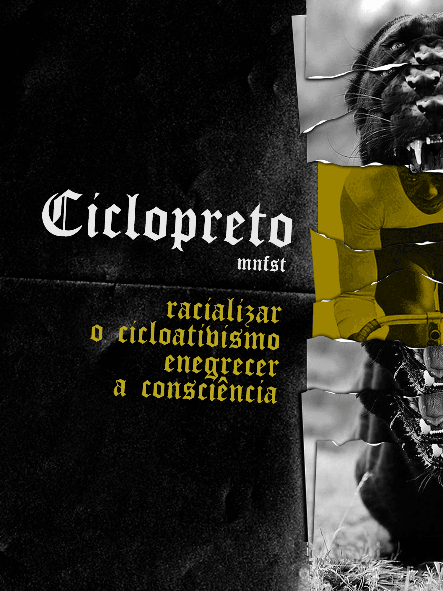 Capa do documento Manifesto Ciclopreto: racializar o cicloativismo, enegrecer a consciência (2020)